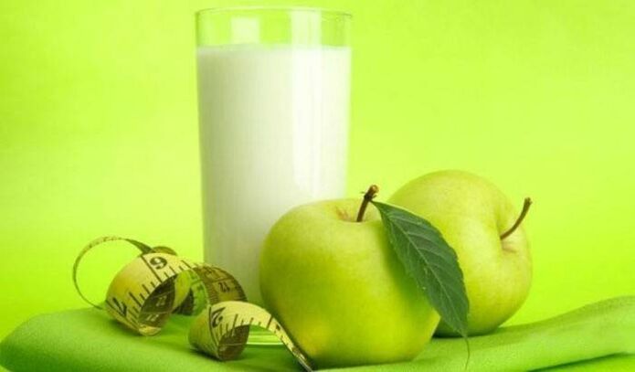 Kefir und Äpfel zum Abnehmen.
